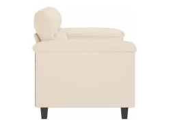 Sofá de 2 plazas de tela de microfibra beige 120 cm