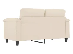 Sofá de 2 plazas de tela de microfibra beige 120 cm