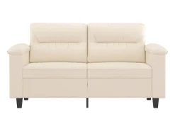 Sofá de 2 plazas de tela de microfibra beige 120 cm