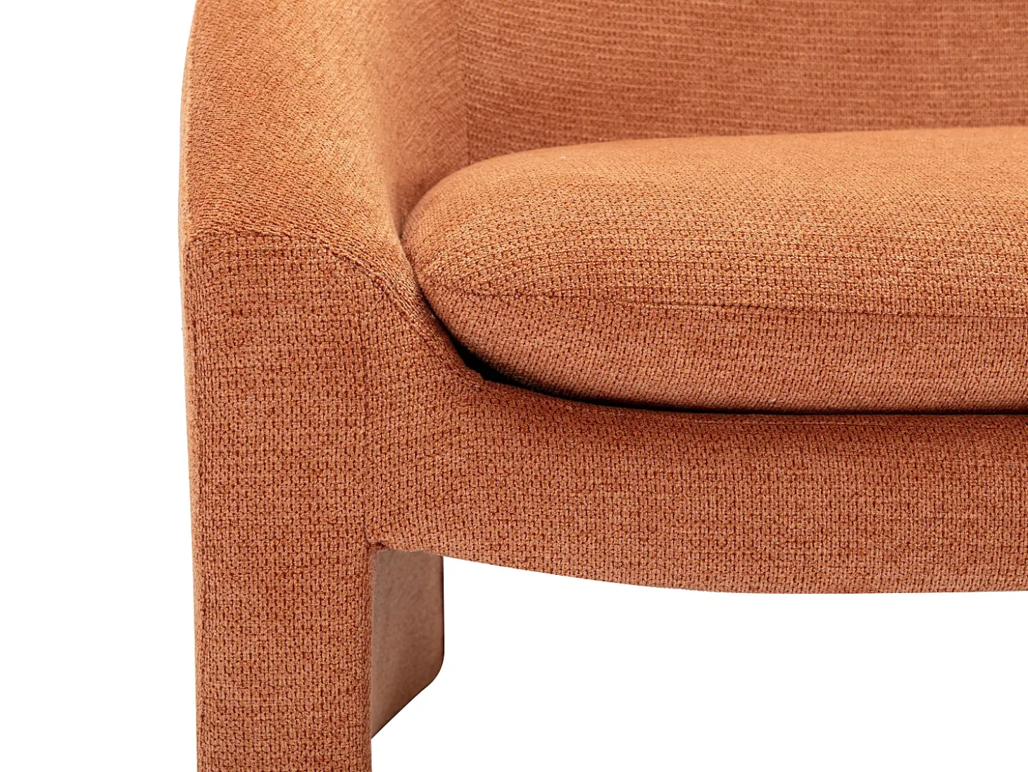 Sofá de 2 plazas de tela de color terracota estilo diseño OSSANA