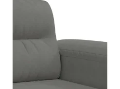 Sofá de 2 plazas de tela de microfibra gris oscuro 140 cm