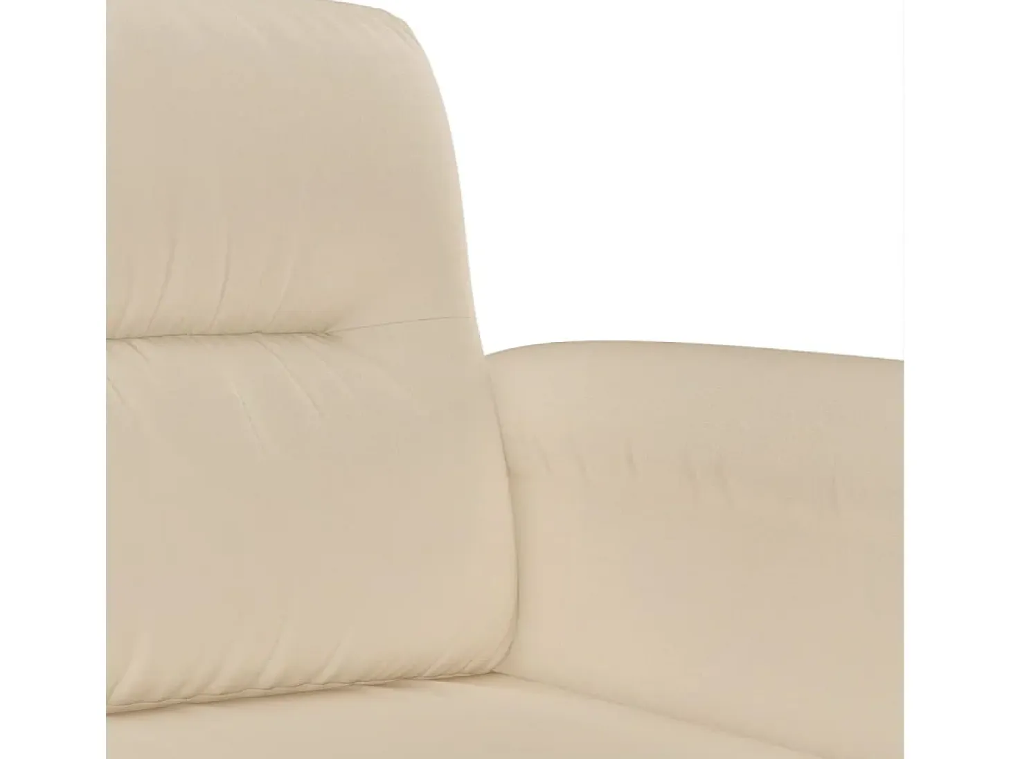 Sofá de 3 plazas de tela de microfibra color crema 180 cm
