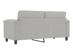 Sofá de 2 plazas de tela de microfibra gris claro 140 cm