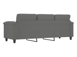 Sofá de 3 plazas de tela de microfibra gris oscuro 180 cm