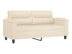 Sofá de 2 plazas de tela de microfibra beige 140 cm