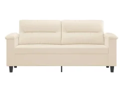 Sofá de 2 plazas de tela de microfibra beige 140 cm