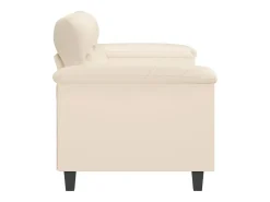 Sofá de 2 plazas de tela de microfibra beige 140 cm