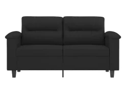 Sofá de 2 plazas de tela de microfibra negro 120 cm
