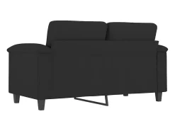 Sofá de 2 plazas de tela de microfibra negro 120 cm