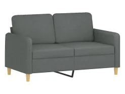 Sofá de 2 plazas de tela gris oscuro 120 cm