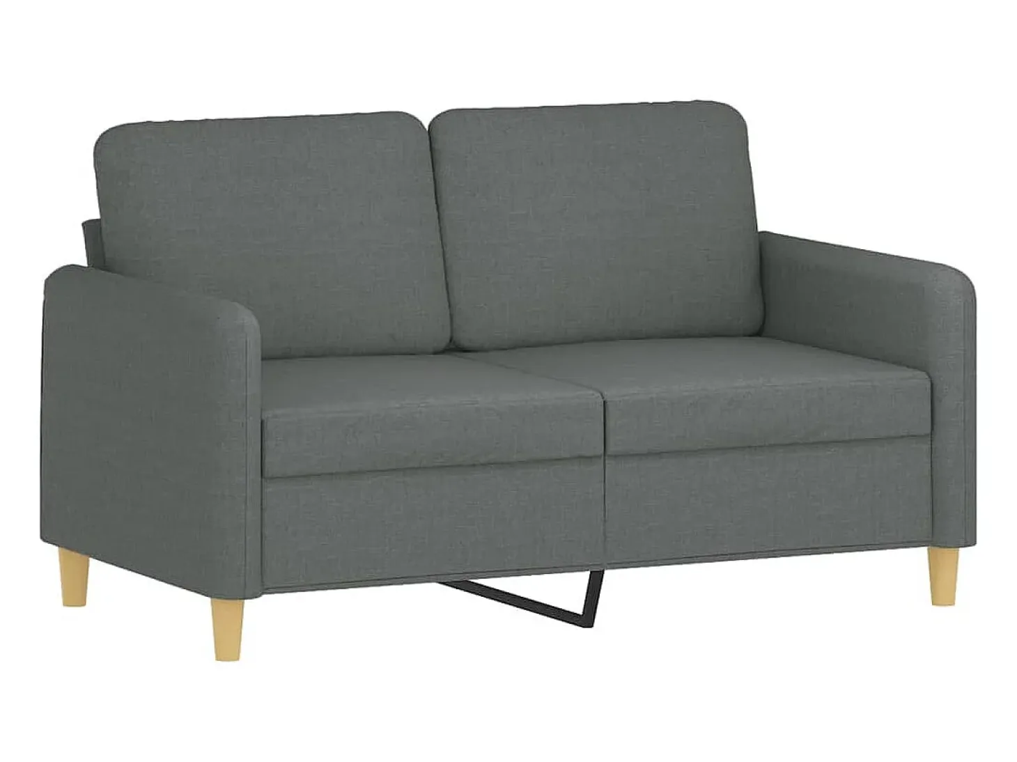 Sofá de 2 plazas de tela gris oscuro 120 cm