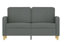Sofá de 2 plazas de tela gris oscuro 120 cm
