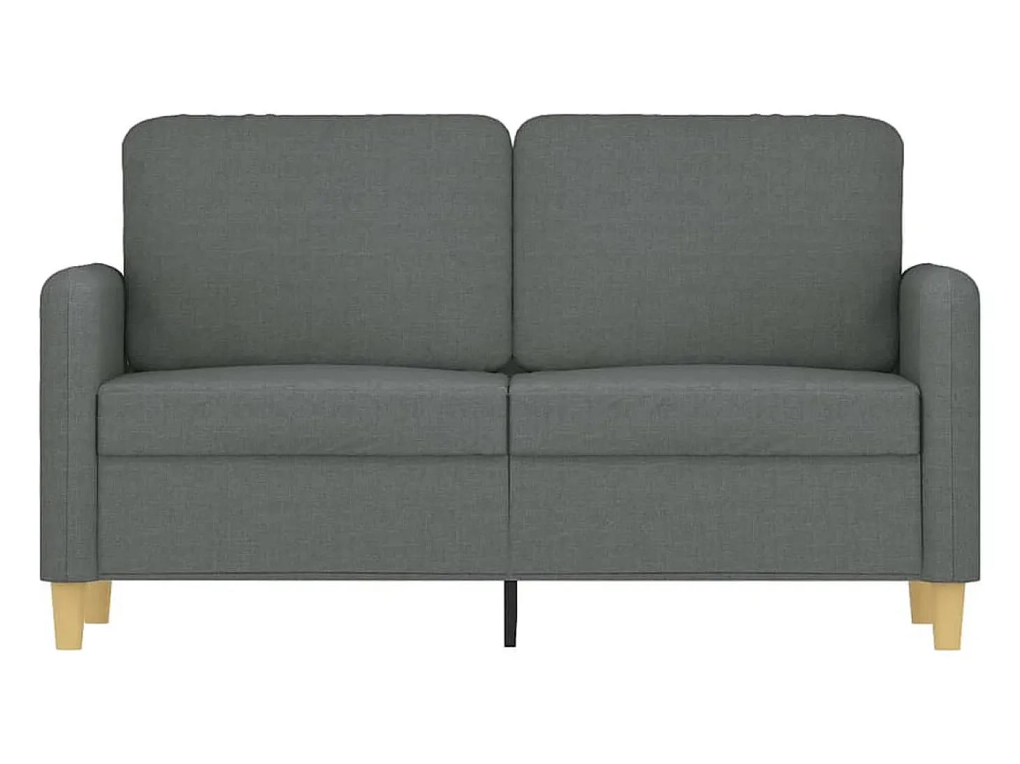 Sofá de 2 plazas de tela gris oscuro 120 cm