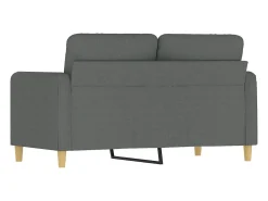 Sofá de 2 plazas de tela gris oscuro 120 cm