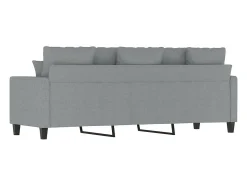 Sofá de 3 plazas de tela gris claro 180 cm