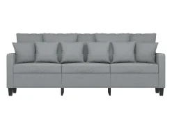Sofá de 3 plazas de tela gris claro 180 cm
