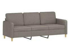Sofá de 3 plazas de tela gris taupe 180 cm