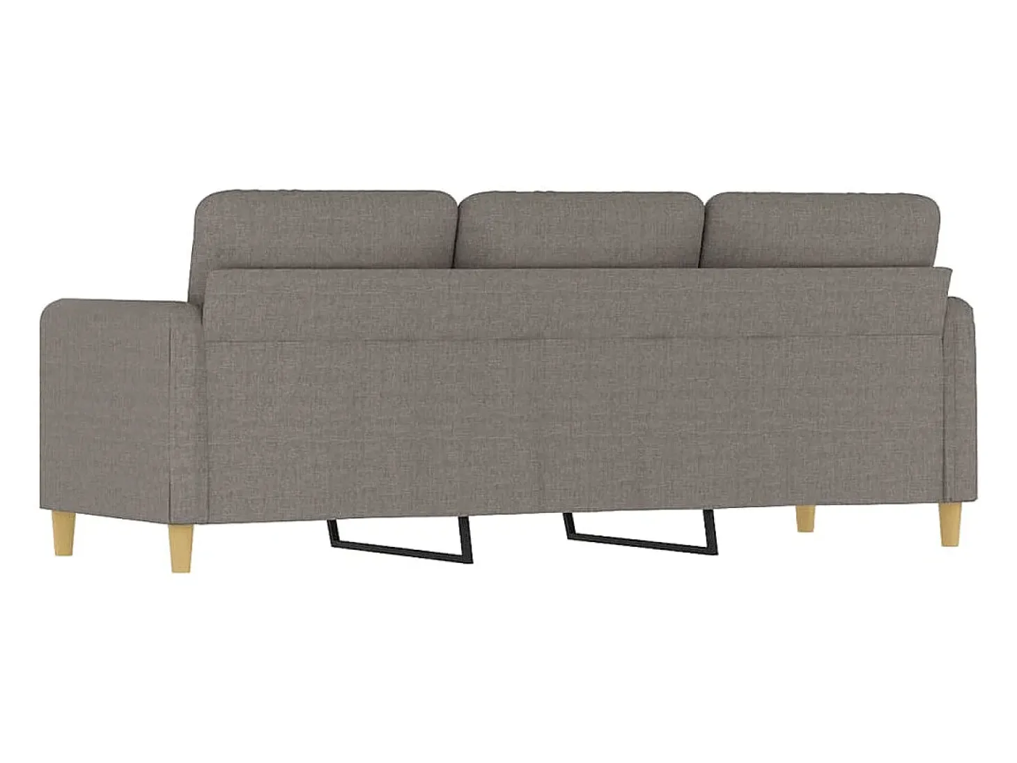 Sofá de 3 plazas de tela gris taupe 180 cm