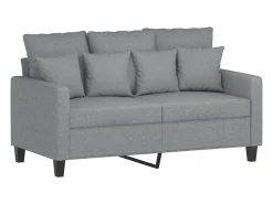 Sofá de 2 plazas de tela gris claro 120 cm