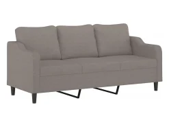 Sofá de 3 plazas de tela gris taupe 180 cm