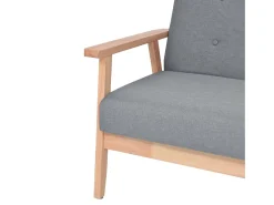 Sofá de 2 plazas de tela gris claro PWFG73001