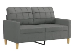 Sofá de 2 plazas de tela gris oscuro 120 cm