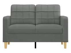 Sofá de 2 plazas de tela gris oscuro 120 cm
