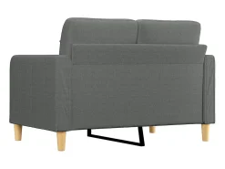 Sofá de 2 plazas de tela gris oscuro 120 cm