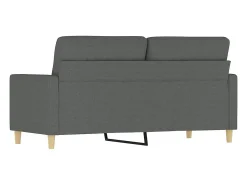Sofá de 2 plazas de tela gris oscuro 140 cm
