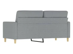 Sofá de 2 plazas de tela gris claro 140 cm