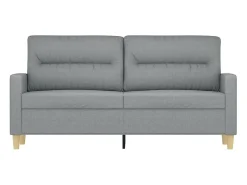Sofá de 2 plazas de tela gris claro 140 cm