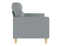 Sofá de 2 plazas de tela gris claro 140 cm
