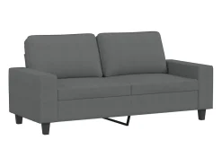 Sofá de 2 plazas de tela gris oscuro 140 cm PWFG54801