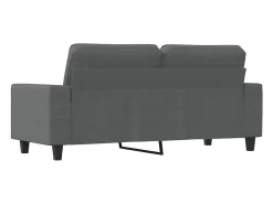 Sofá de 2 plazas de tela gris oscuro 140 cm