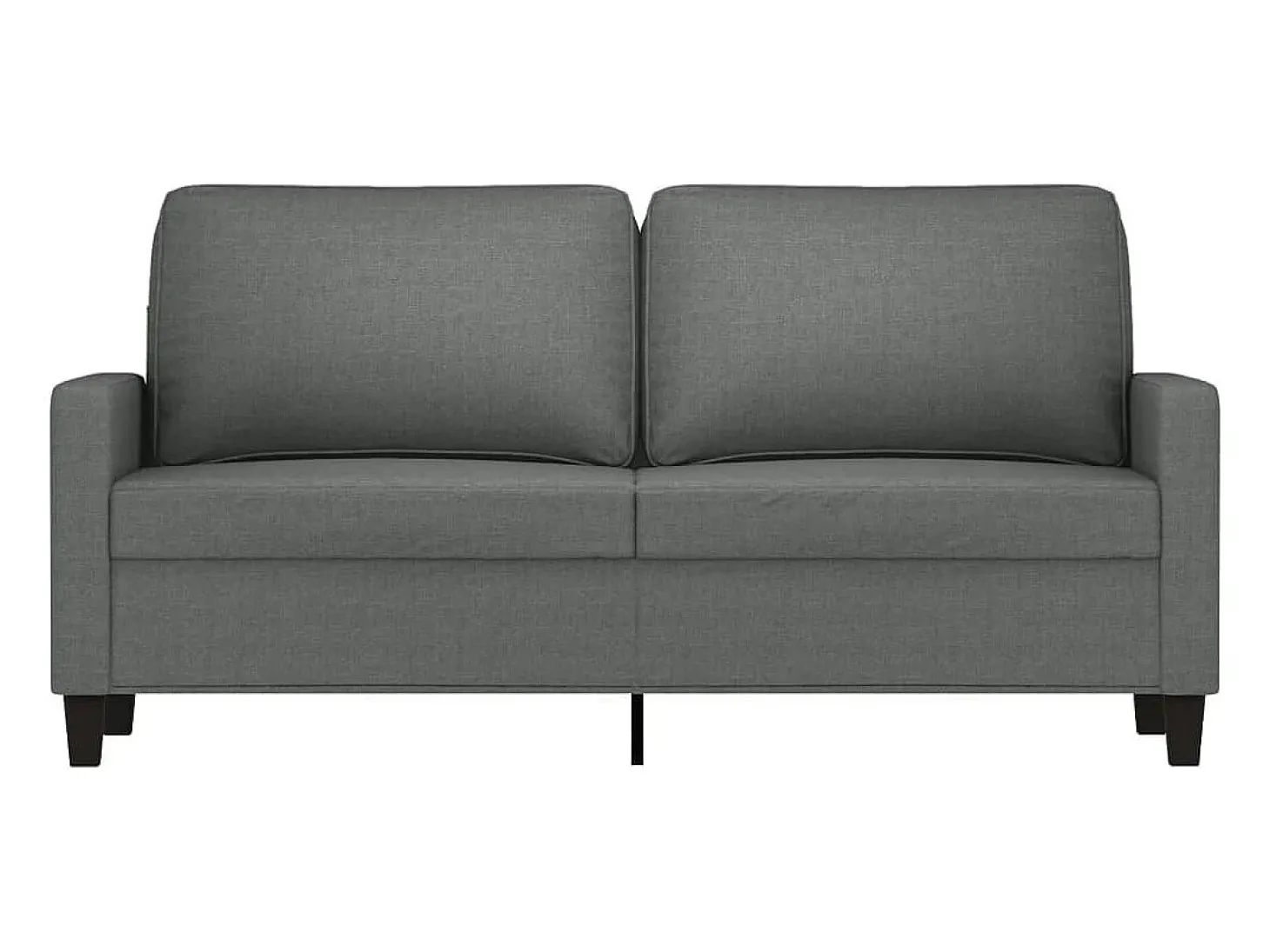 Sofá de 2 plazas de tela gris oscuro 140 cm