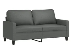 Sofá de 2 plazas de tela gris oscuro 140 cm