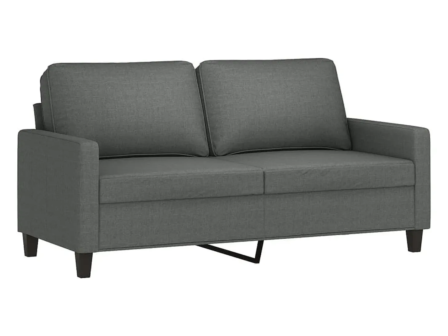 Sofá de 2 plazas de tela gris oscuro 140 cm