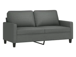 Sofá de 2 plazas de tela gris oscuro 140 cm PWFG22771
