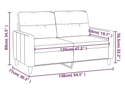 Sofá de 2 plazas de tela gris taupé 120 cm