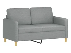 Sofá de 2 plazas de tela gris claro 120 cm
