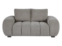 Sofá de 2 plazas de tela gris con efecto acolchado estilo design BERENIA