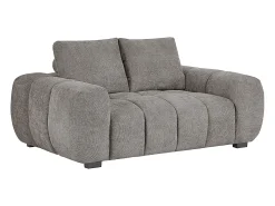 Sofá de 2 plazas de tela gris con efecto acolchado estilo design BERENIA