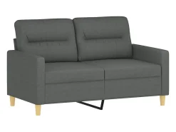 Sofá de 2 plazas de tela gris oscuro 120 cm