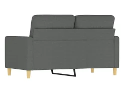 Sofá de 2 plazas de tela gris oscuro 120 cm