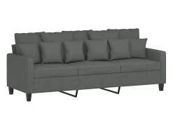 Sofá de 3 plazas de tela gris oscuro 180 cm PWFG87625