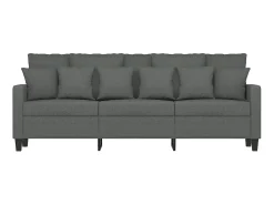 Sofá de 3 plazas de tela gris oscuro 180 cm PWFG87625
