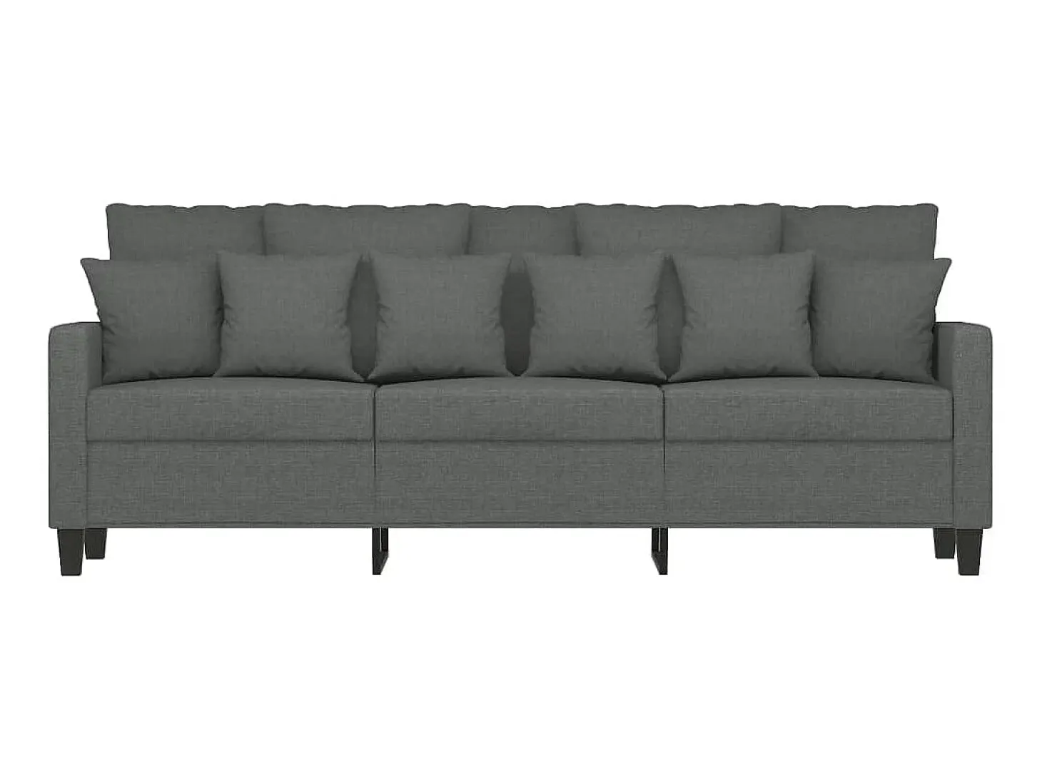 Sofá de 3 plazas de tela gris oscuro 180 cm PWFG87625