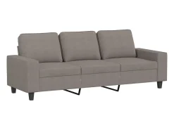 Sofá de 3 plazas de tela gris taupe 180 cm