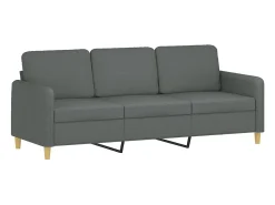 Sofá de 3 plazas de tela gris oscuro 180 cm