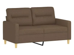 Sofá de 2 plazas de tela marrón 120 cm